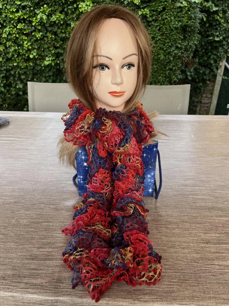 Echarpe Snood scarf Schal bufanda sjaal scairf sciarpa lenço Rouge Multicolore l – photo 2